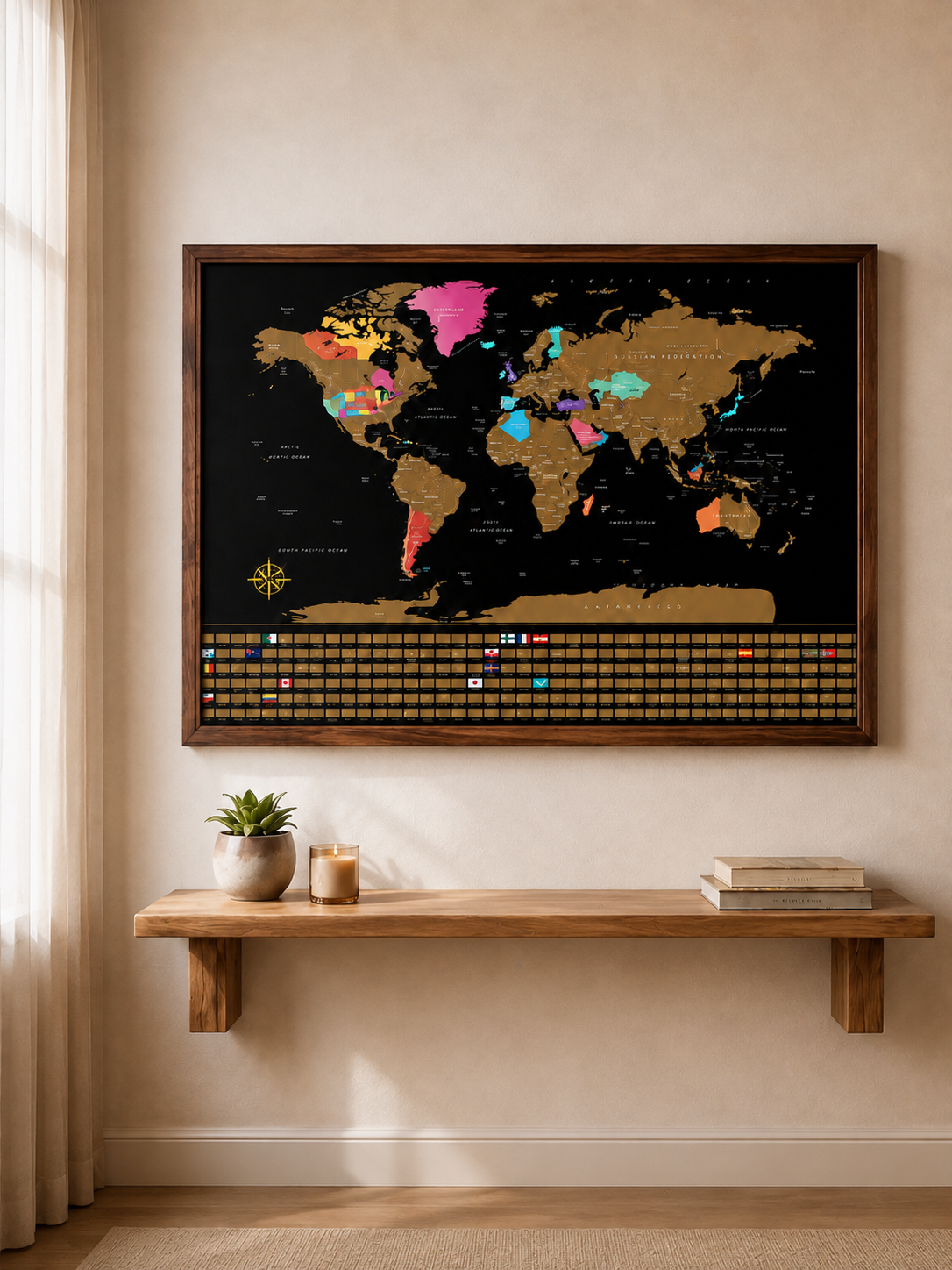 Wooden Frame for Scratch Map